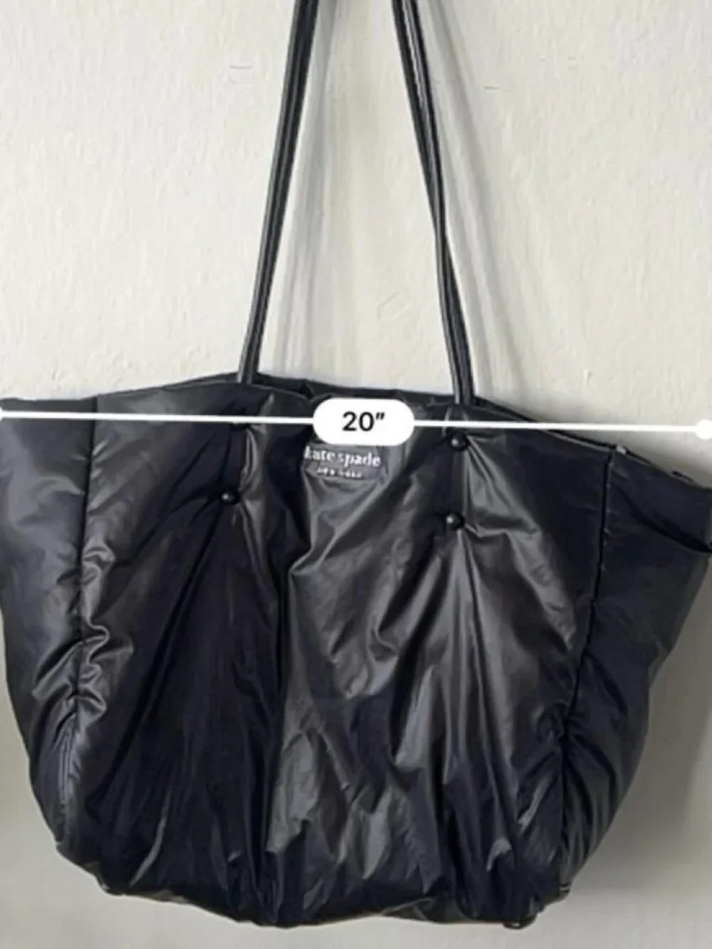 Kate Spade New York Puffer Tote Bag Black Nylon Large